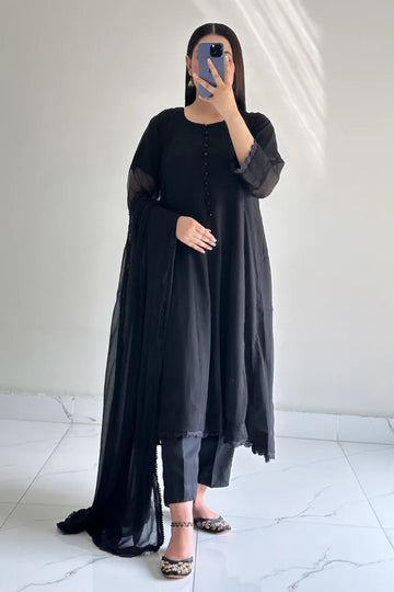 3PC Chiffon Fabric Frock | AM-012